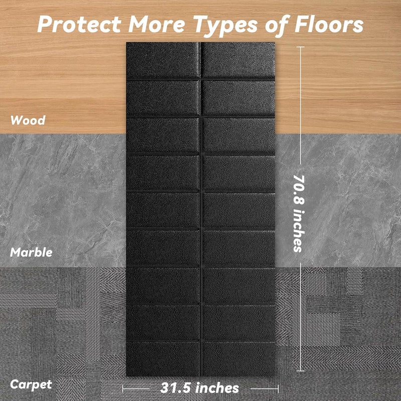 VTORY Walking Pad Mat for Carpet, Treadmill Mat for Hardwood Floors, Bike Mats Compatible with Peloton – Non-Slip Exercise Mats, Shock Absorbing & Floor Protection for Home Gym Use (71" x 32"x0.24"Th) - Image 5